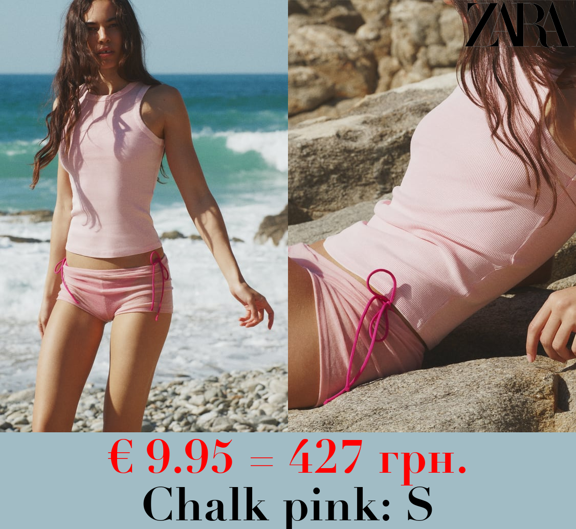 FADED-EFFECT RIB T-SHIRT