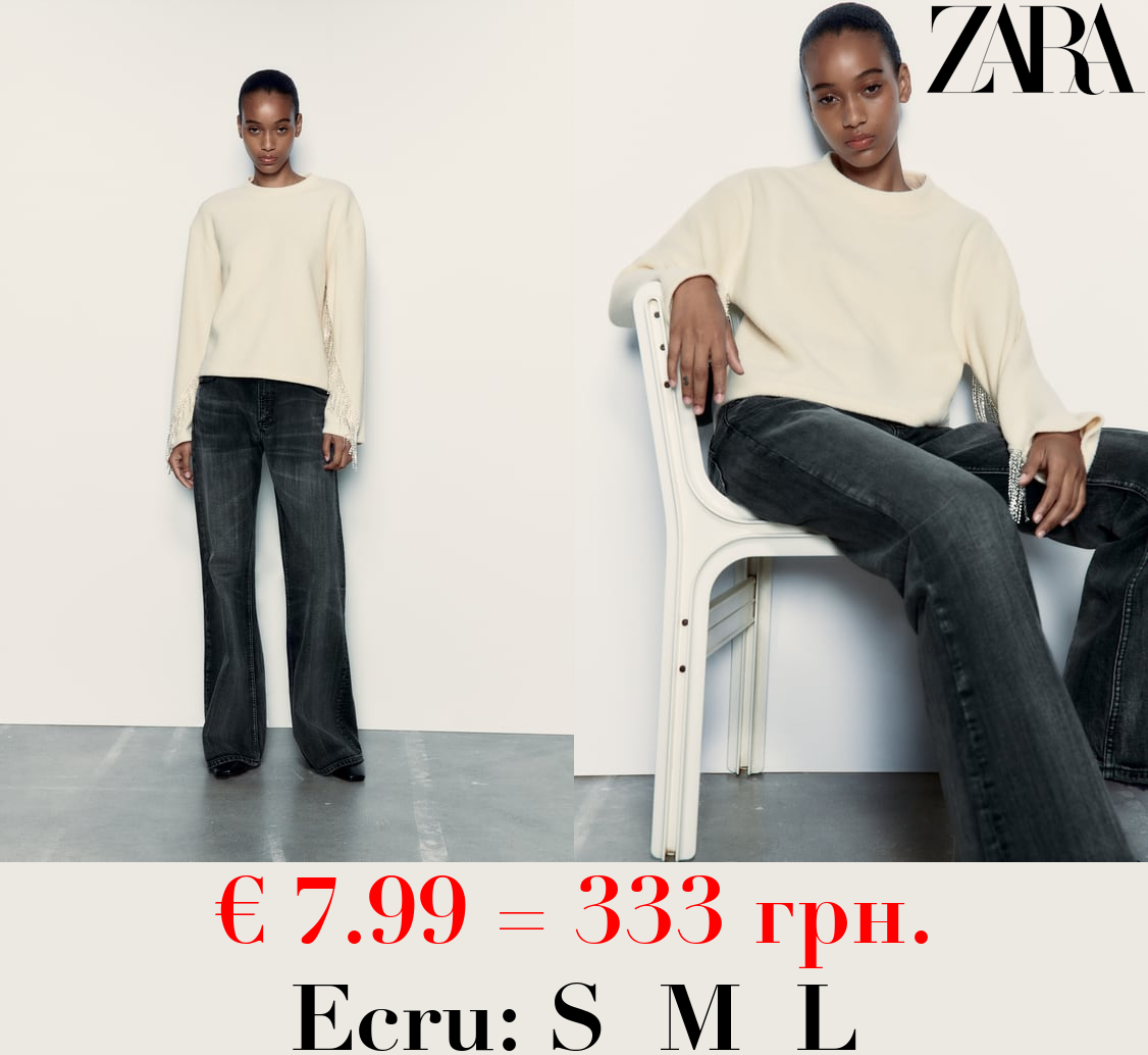 SOFT SWEATSHIRT WITH RHINESTONES