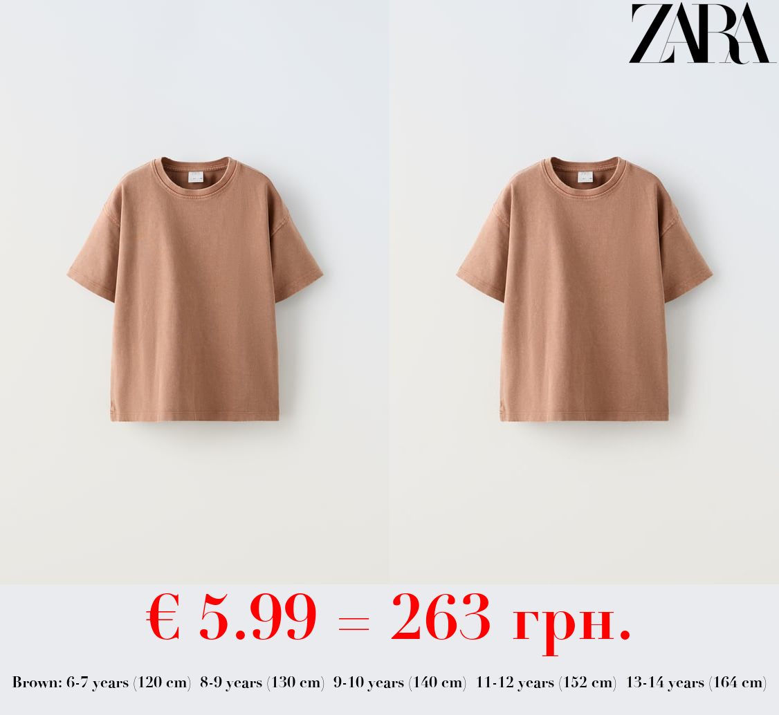 FADED-EFFECT HEAVY WEIGHT T-SHIRT