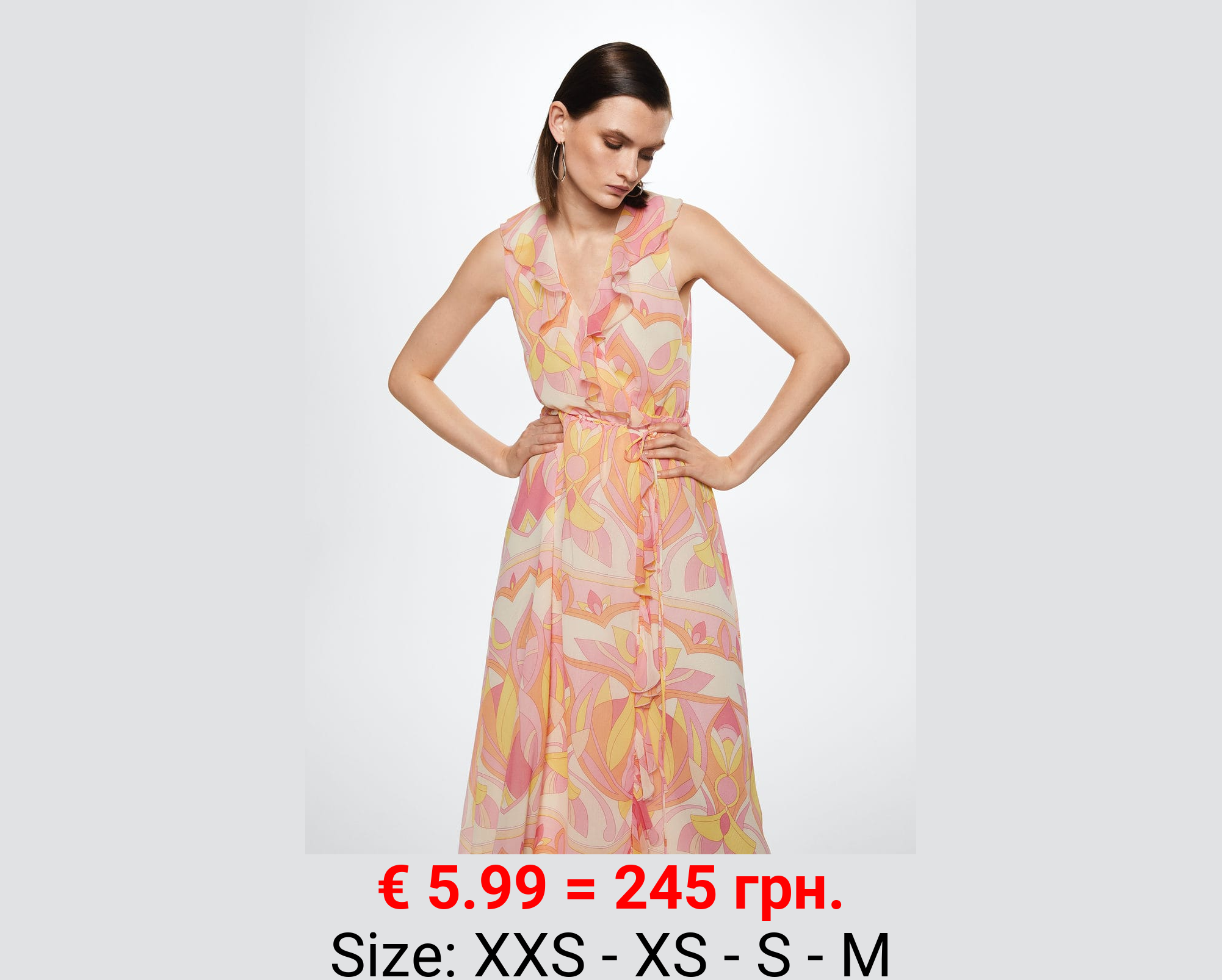 Vestido estampado volantes