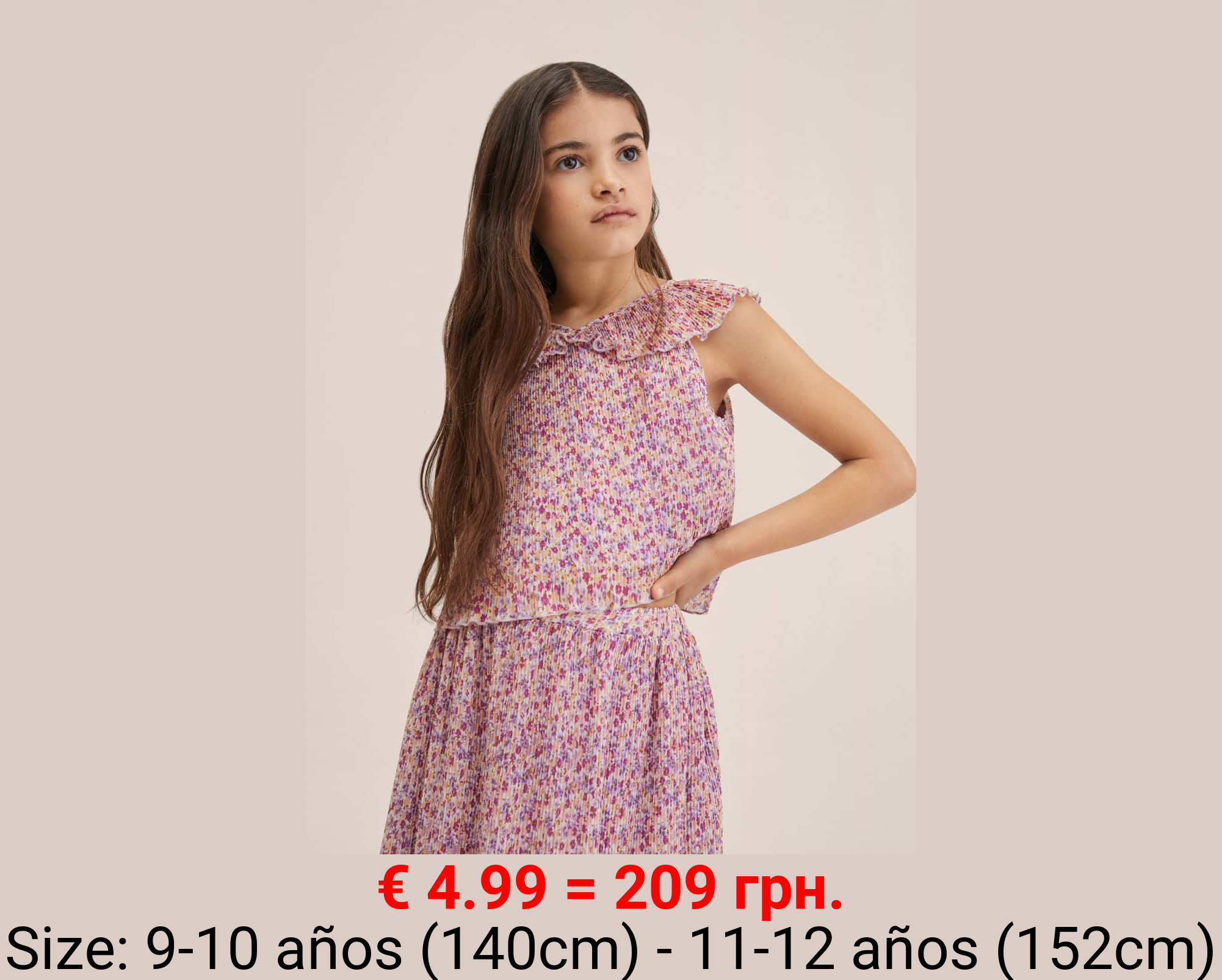 Falda plisada floral