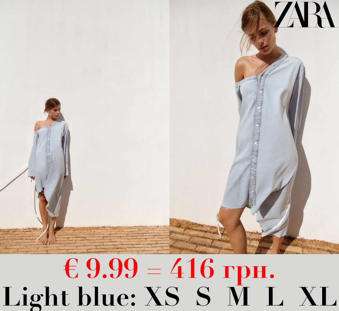 ASYMMETRIC DENIM TRF DRESS