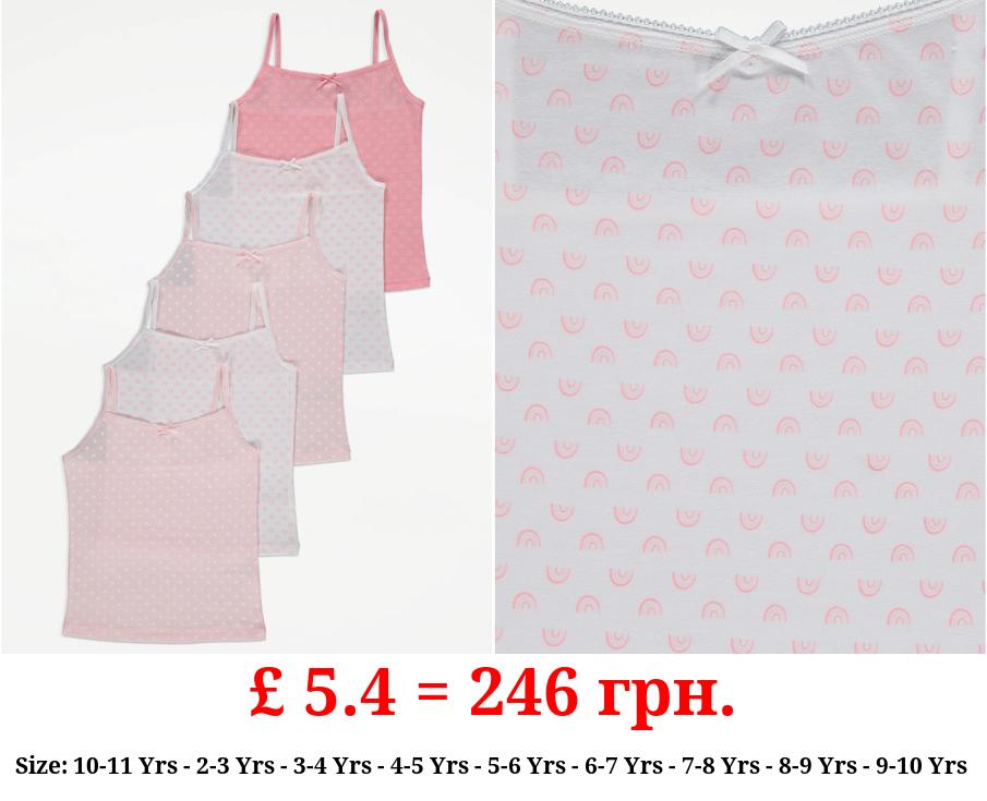 Pink Assorted Floral Print Cami Vests 5 Pack