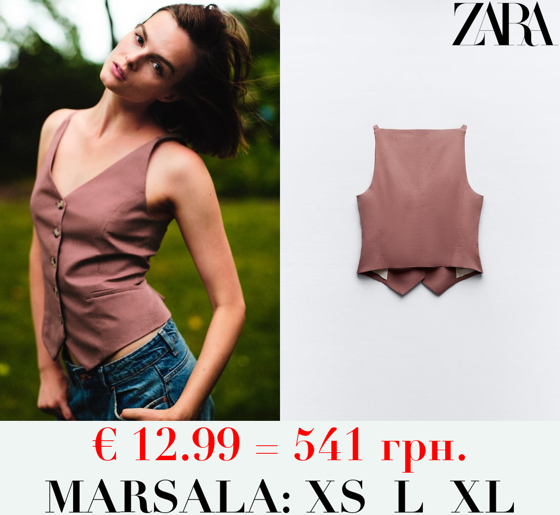 TAILORED LINEN BLEND WAISTCOAT