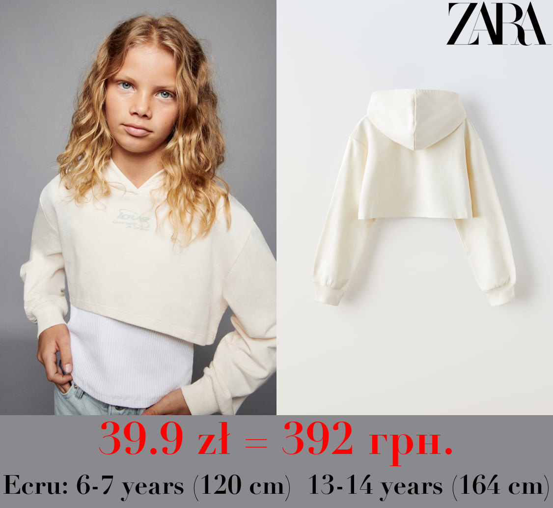 CROPPED T-SHIRT HOODIE