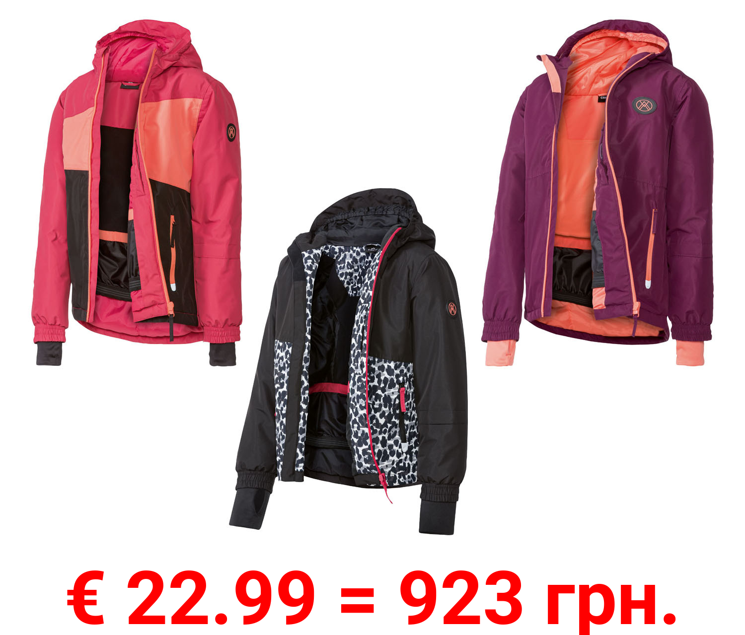 CRIVIT Mädchen Skijacke, mit reflektierenden Details