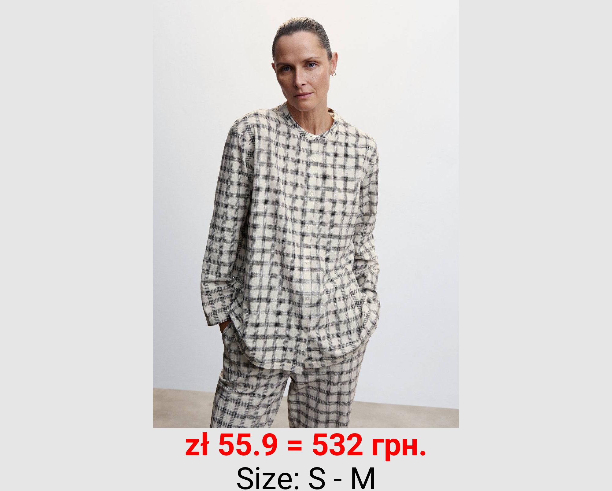 Camisa pijama cuadros franela