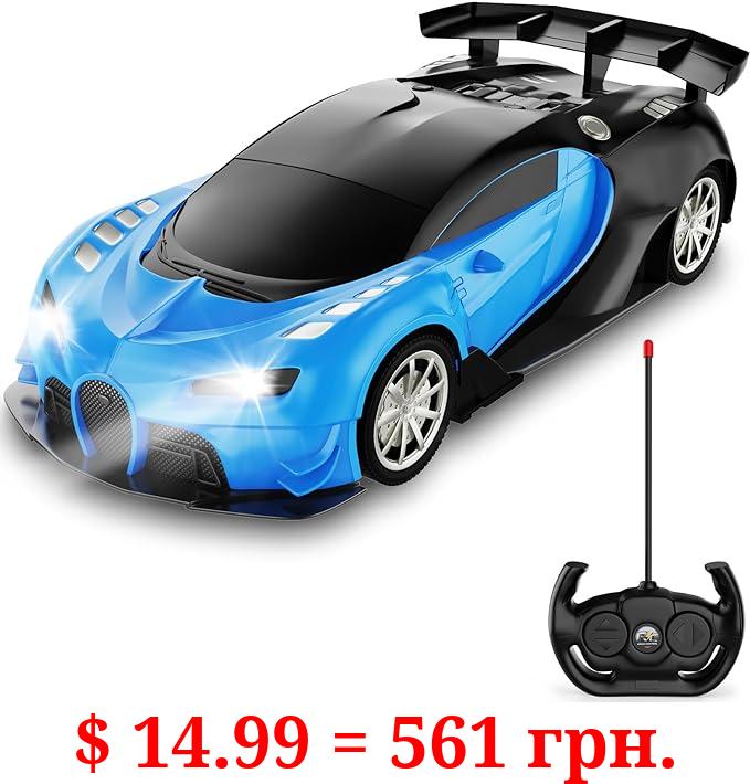 GaHoo Remote Control Car for Kids - 1/16 Scale Electric Remote Toy Racing, with LED Lights High-Speed Hobby Toy Vehicle, RC Car Gifts for Age 3 4 5 6 7 8 9 Year Old Boys Girls (Blue)