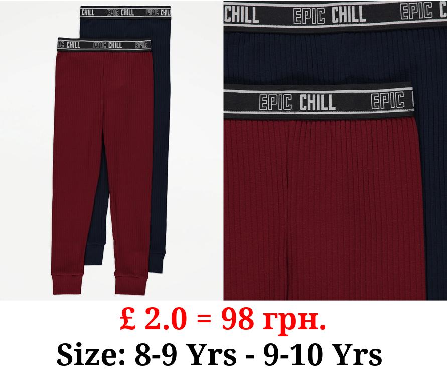 Epic Chill Ribbed Pyjama Bottoms 2 Pack