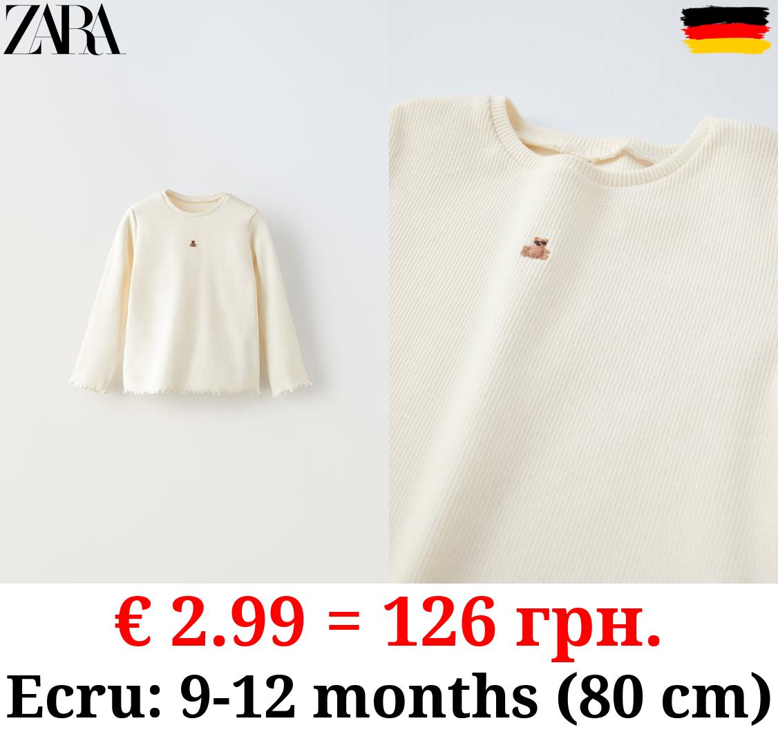 EMBROIDERED RIBBED T-SHIRT