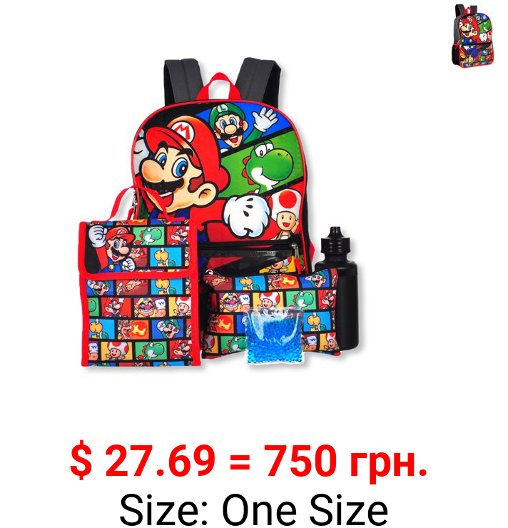 Super Mario Bros. 5-Piece Backpack & Accessories Set