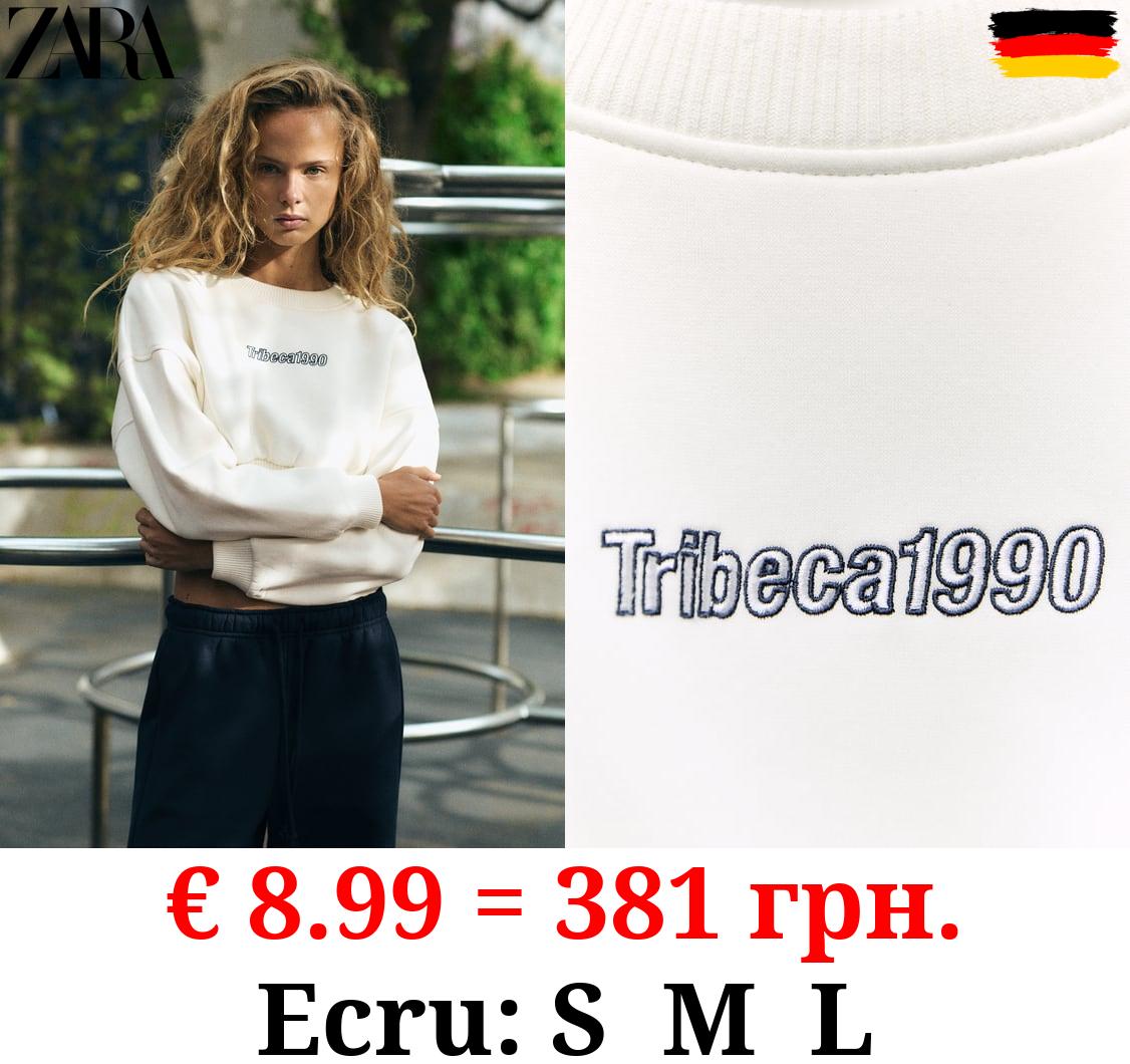 CROPPED SWEATSHIRT WITH EMBROIDERY