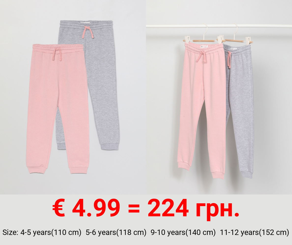 Pack of 2 pairs of basic tracksuits bottoms