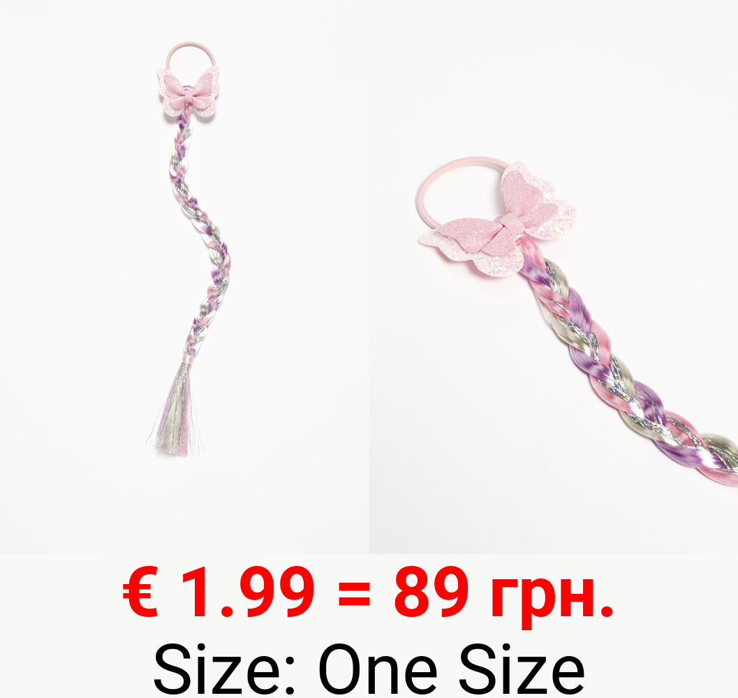 Butterfly hair tie with braid