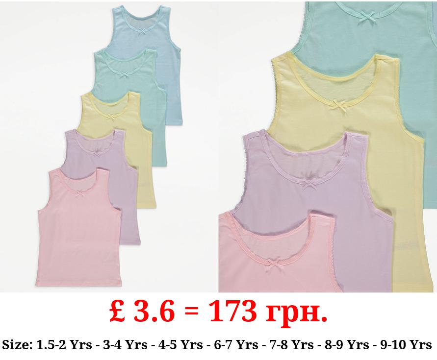 Pastel Basic Vests 5 Pack