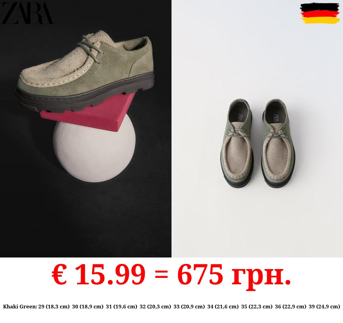 SPLIT SUEDE LACE-UP SHOES