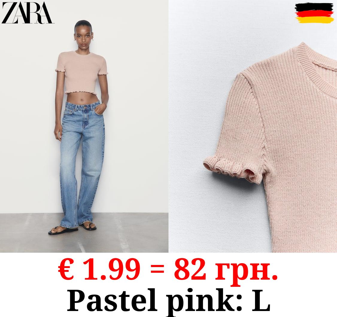 RIBBED TOP WITH RUFFLES