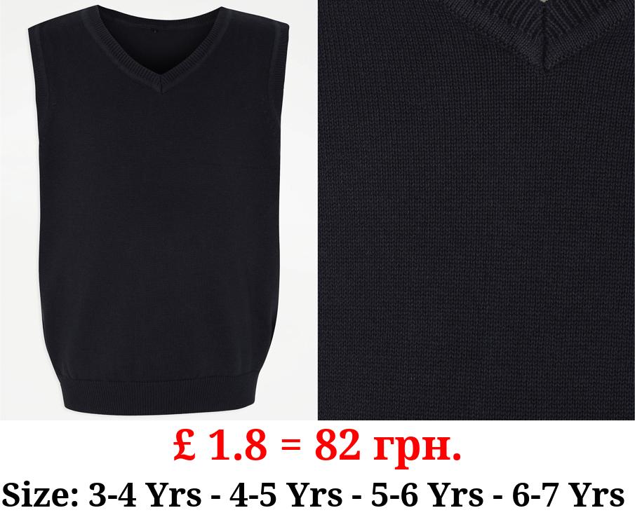 Navy V-Neck School Tank Top