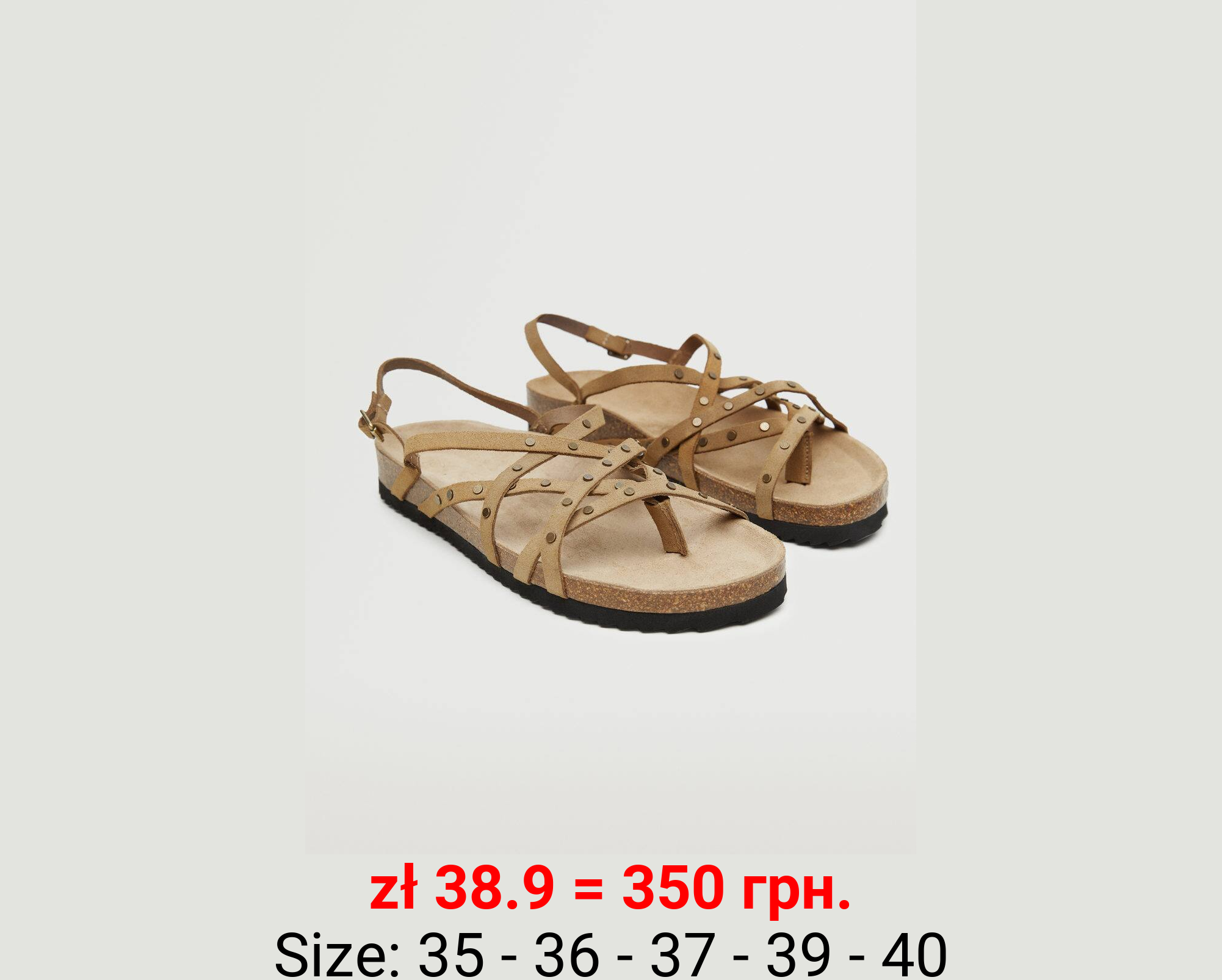 Sandalia piel tachuelas