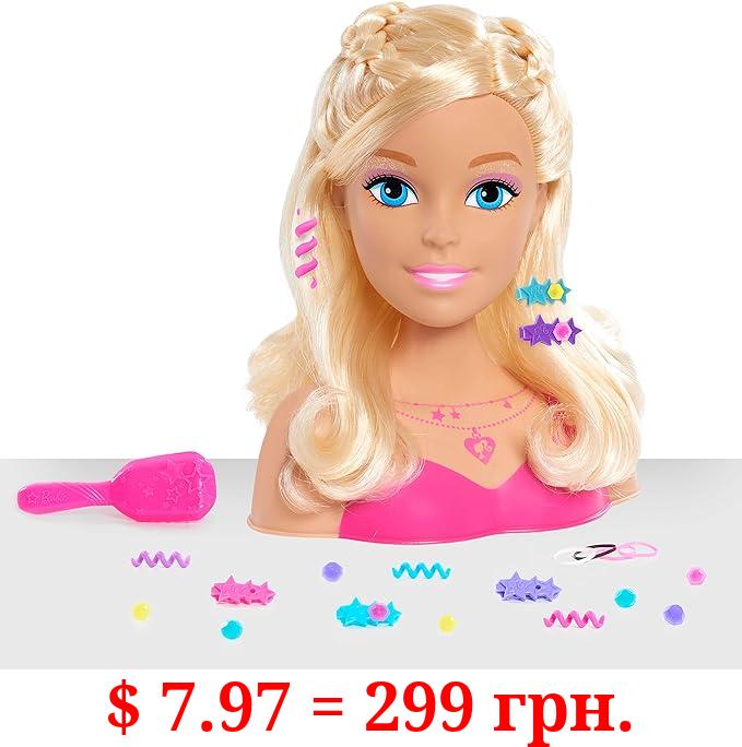 Barbie Fashionistas 8-Inch Styling Head, Blonde, 20 Pieces Include Styling Accessories, Hair Styling for Kids, Kids Toys for Ages 3 Up by Just Play