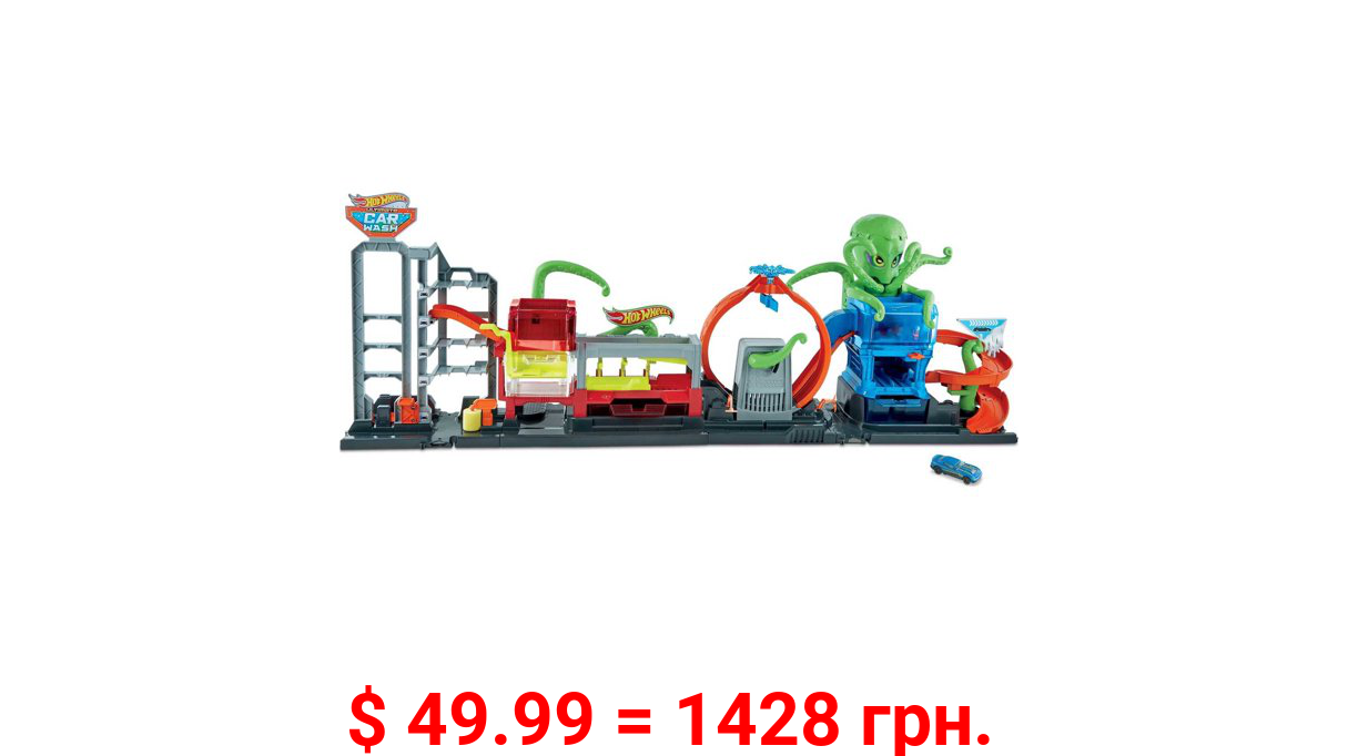 Hot Wheels City Ultimate Octo Car Wash Playset with 1 Color Reveal Car for Kids 4 Years & Up