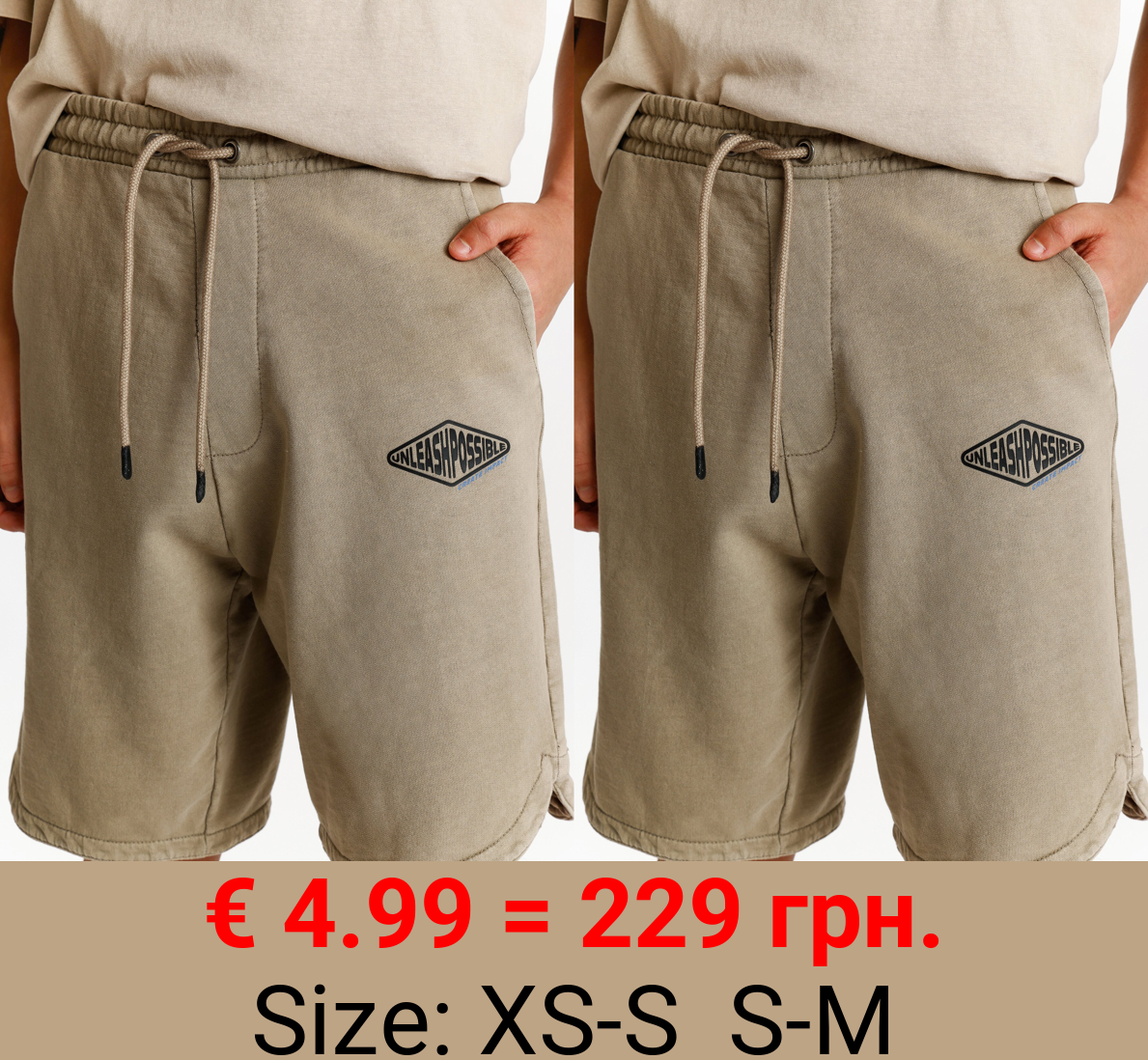 Faded-effect printed jogger Bermuda shorts