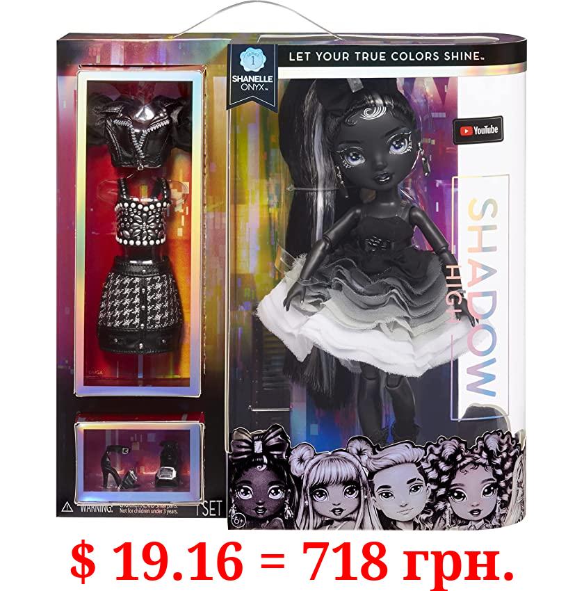 Rainbow High Shadow Series 1 Shanelle Onyx- Grayscale Fashion Doll. 2 Black Designer Outfits to Mix & Match with Accessories, Great Gift for Kids 6-12 Years Old and Collectors, Multicolor, 583554EUC