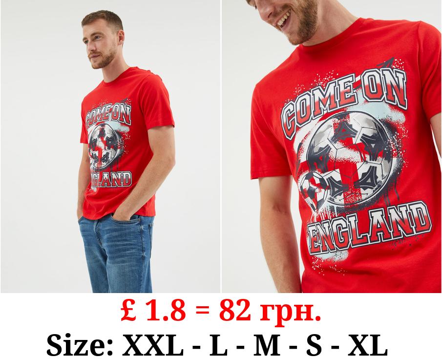 Red England Football Graphic Matching Adults T-Shirt