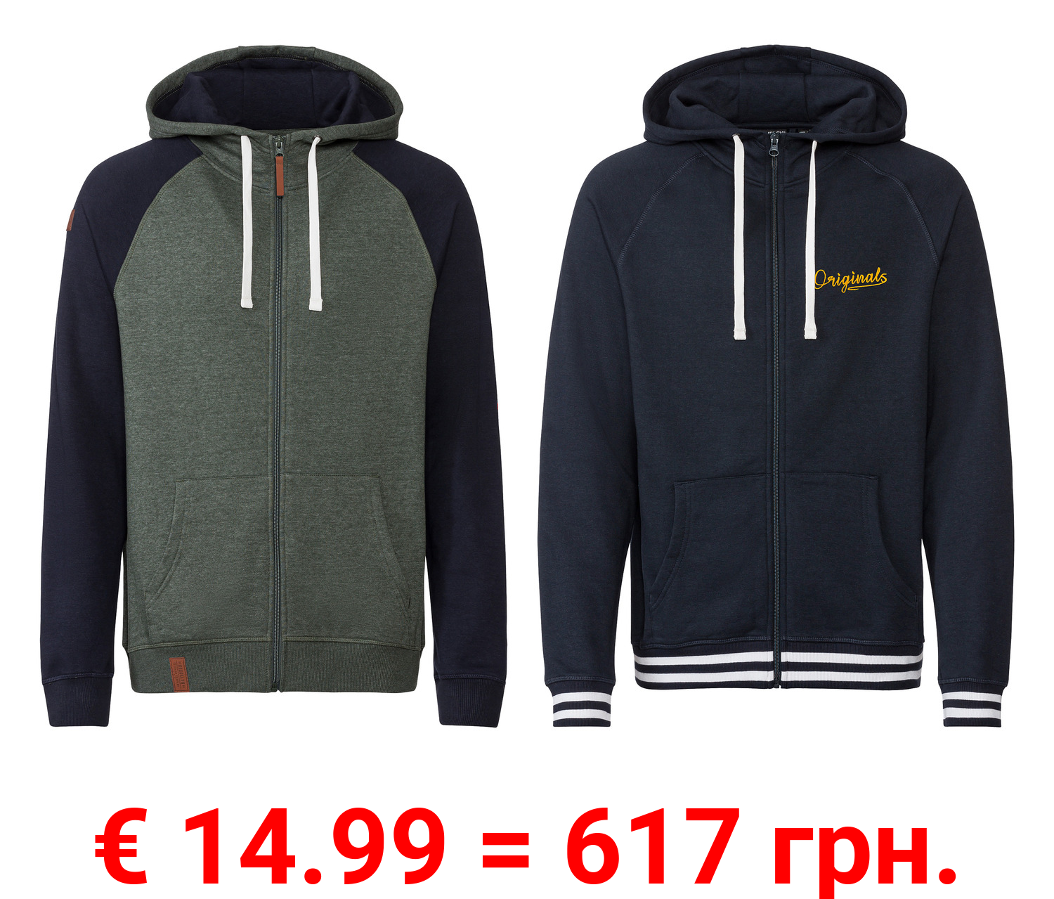 LIVERGY® Herren Sweatjacke mit Kapuze