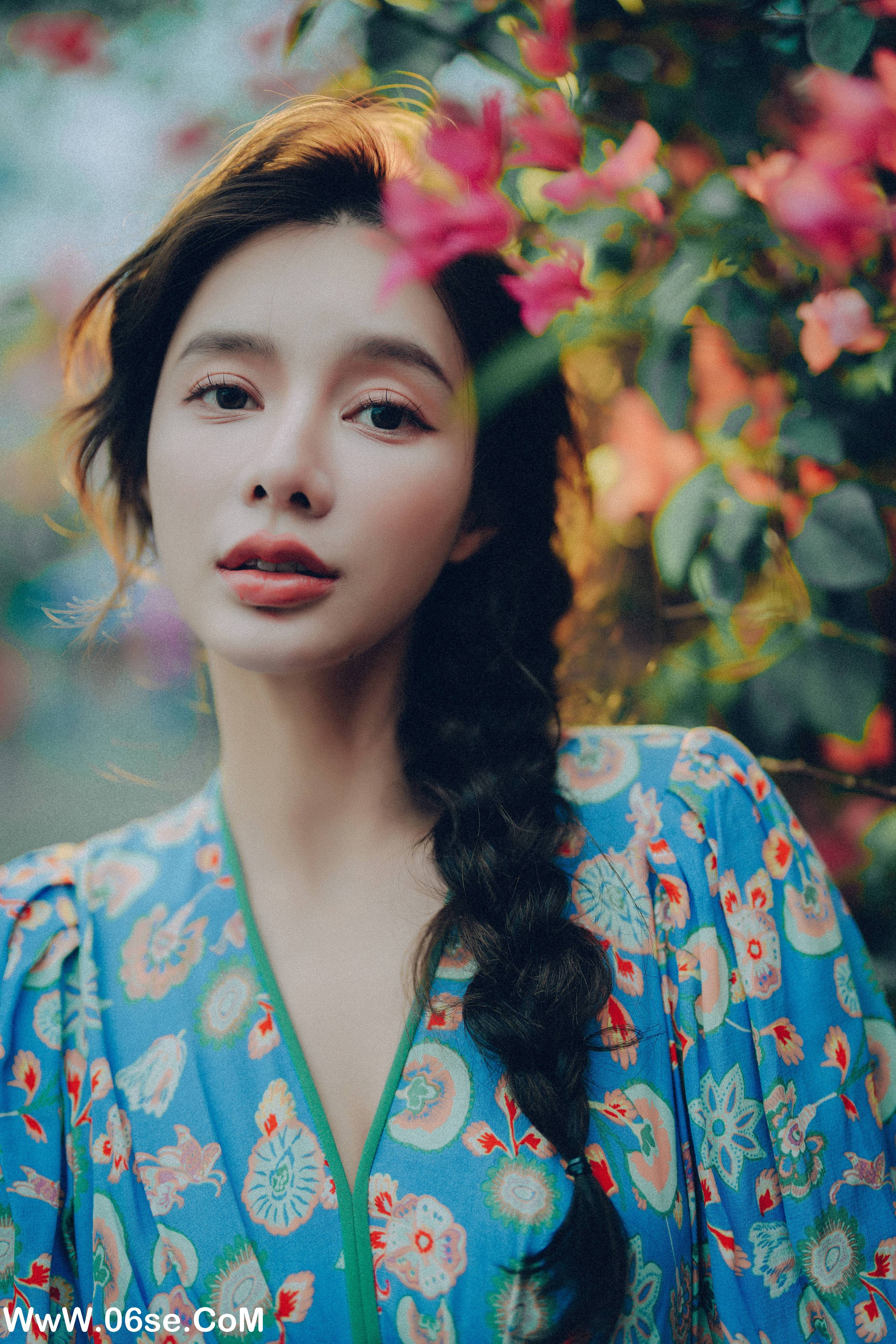 图片[4]-[YITUYU艺图语]2022.06.25 发光的发丝，三角梅瀑布下的女神 姝雯同学[55P-870.8M]-六色网
