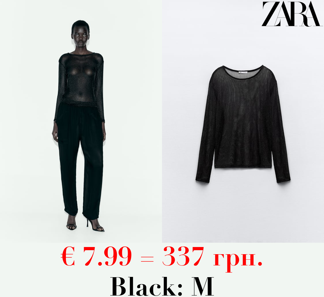 METALLIC THREAD MESH TOP