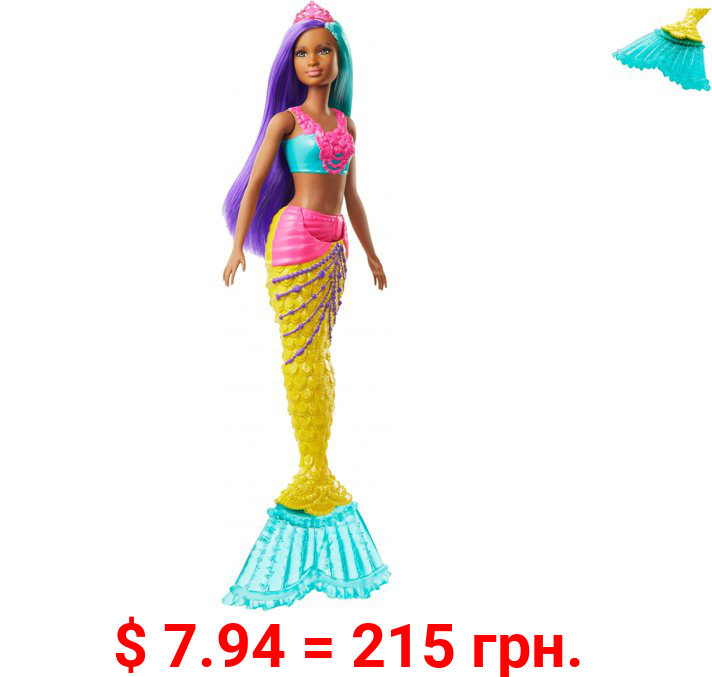Barbie Dreamtopia Mermaid Doll, 12-Inch, Teal And Purple Hair
