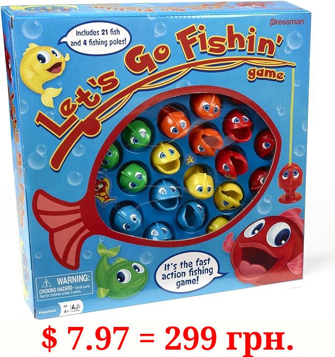 Let's Go Fishin' Game by Pressman - The Original Fast-Action Fishing Game!, 1-4 players