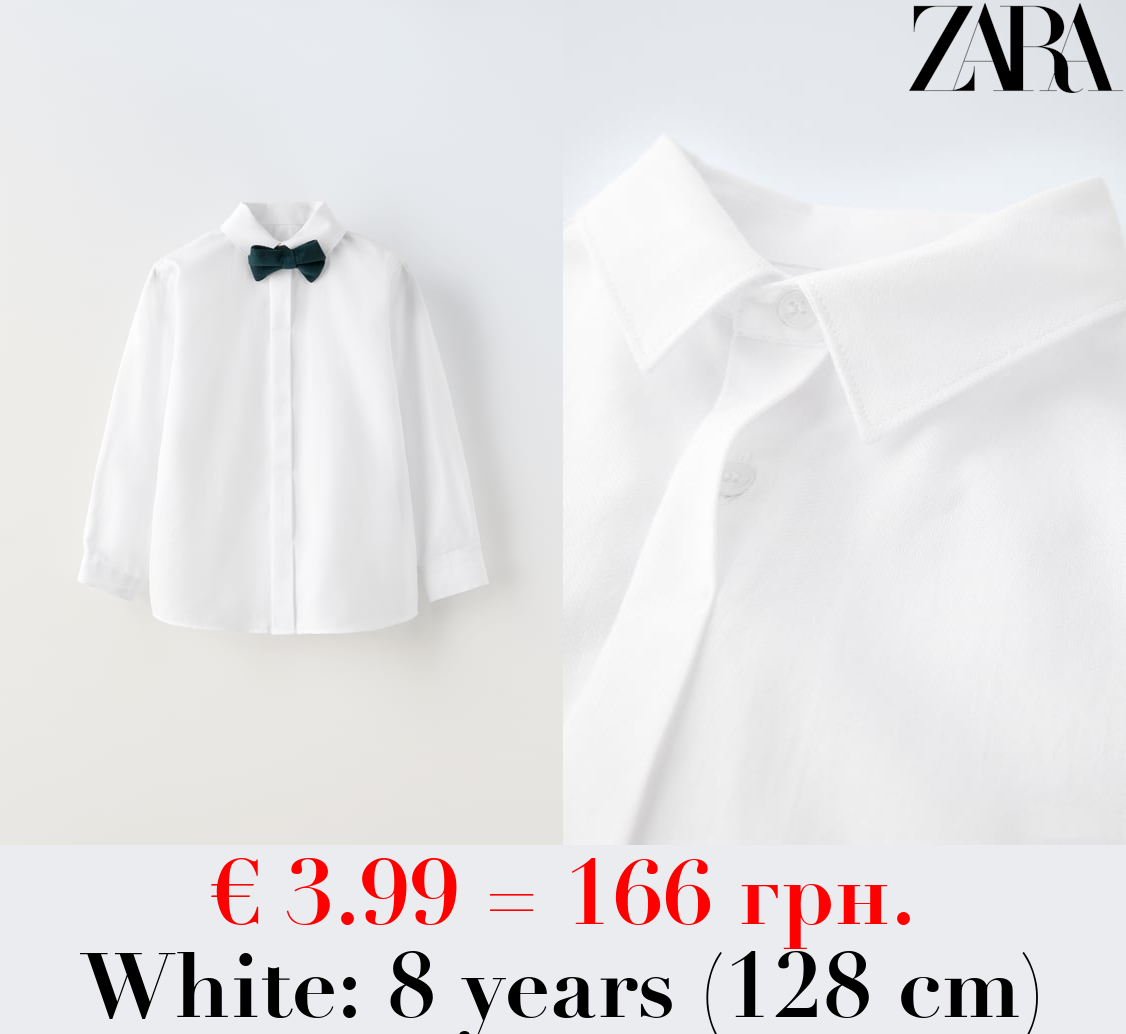 SHIRT WITH VELVET BOW TIE