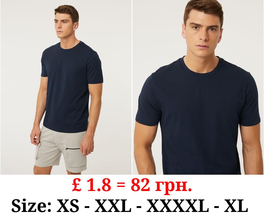 Navy Crew Neck Jersey T-Shirt