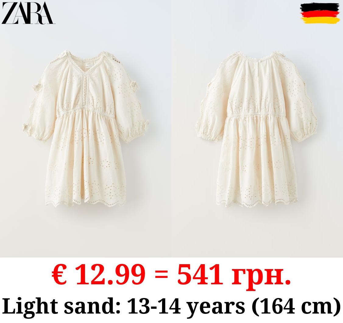 EMBROIDERED SCHIFFLI DRESS