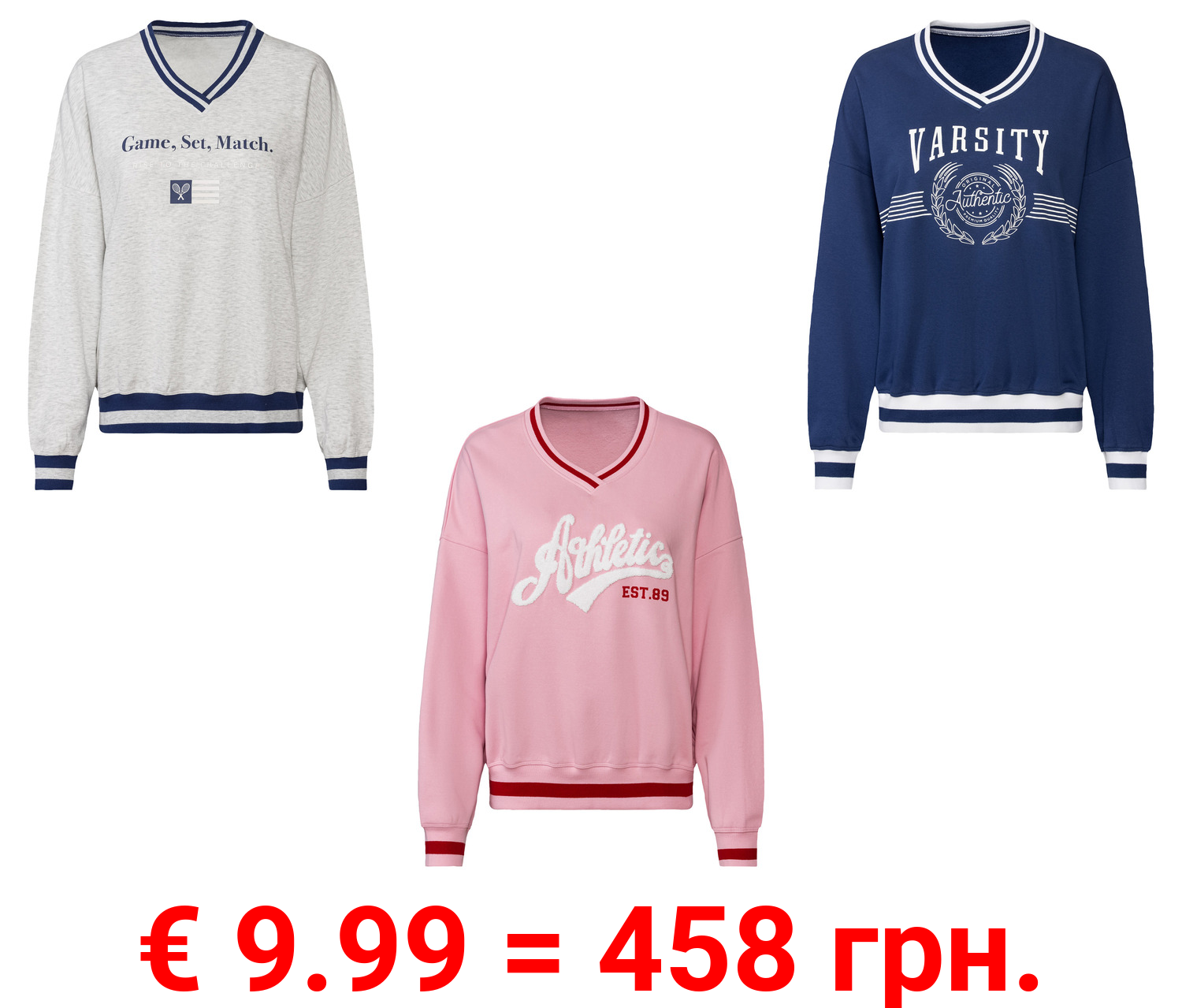 esmara® Damen Sweatpullover, modisch überschnittene Schultern