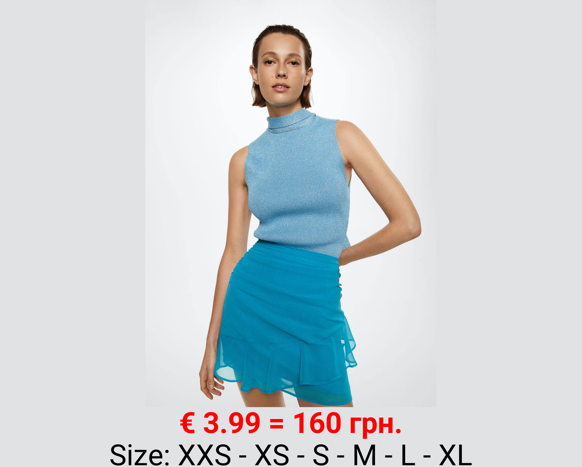 Falda drapeada volantes