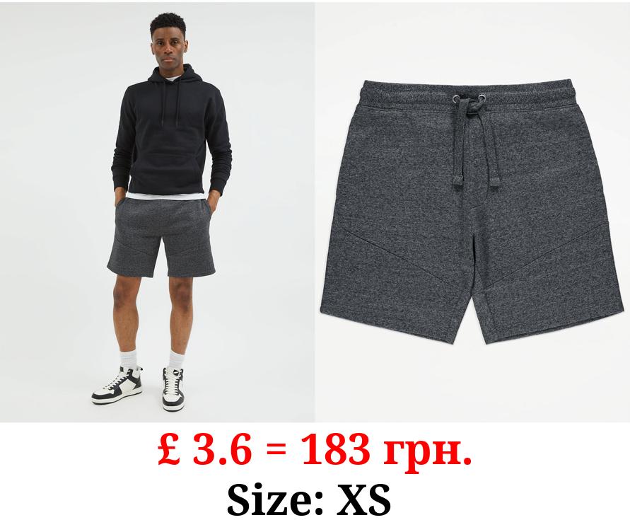 Charcoal Marl Diagonal Seam Shorts