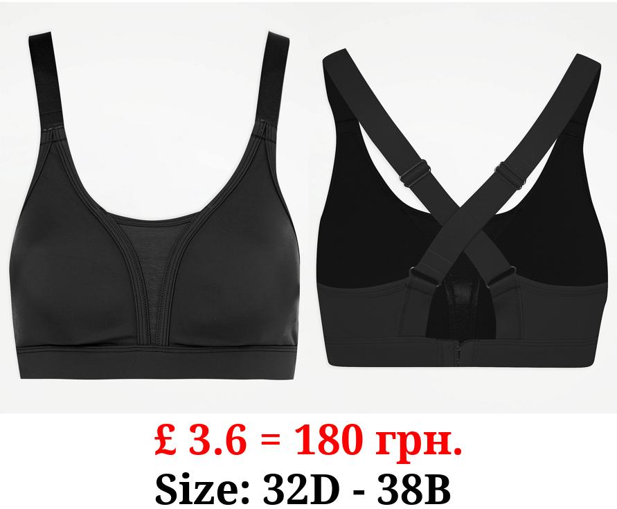 Black Racer Back Sports Bra