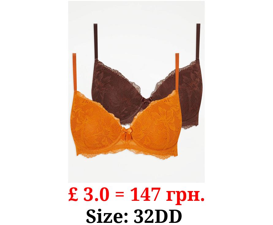 Rust Lace T-Shirt Bras 2 Pack