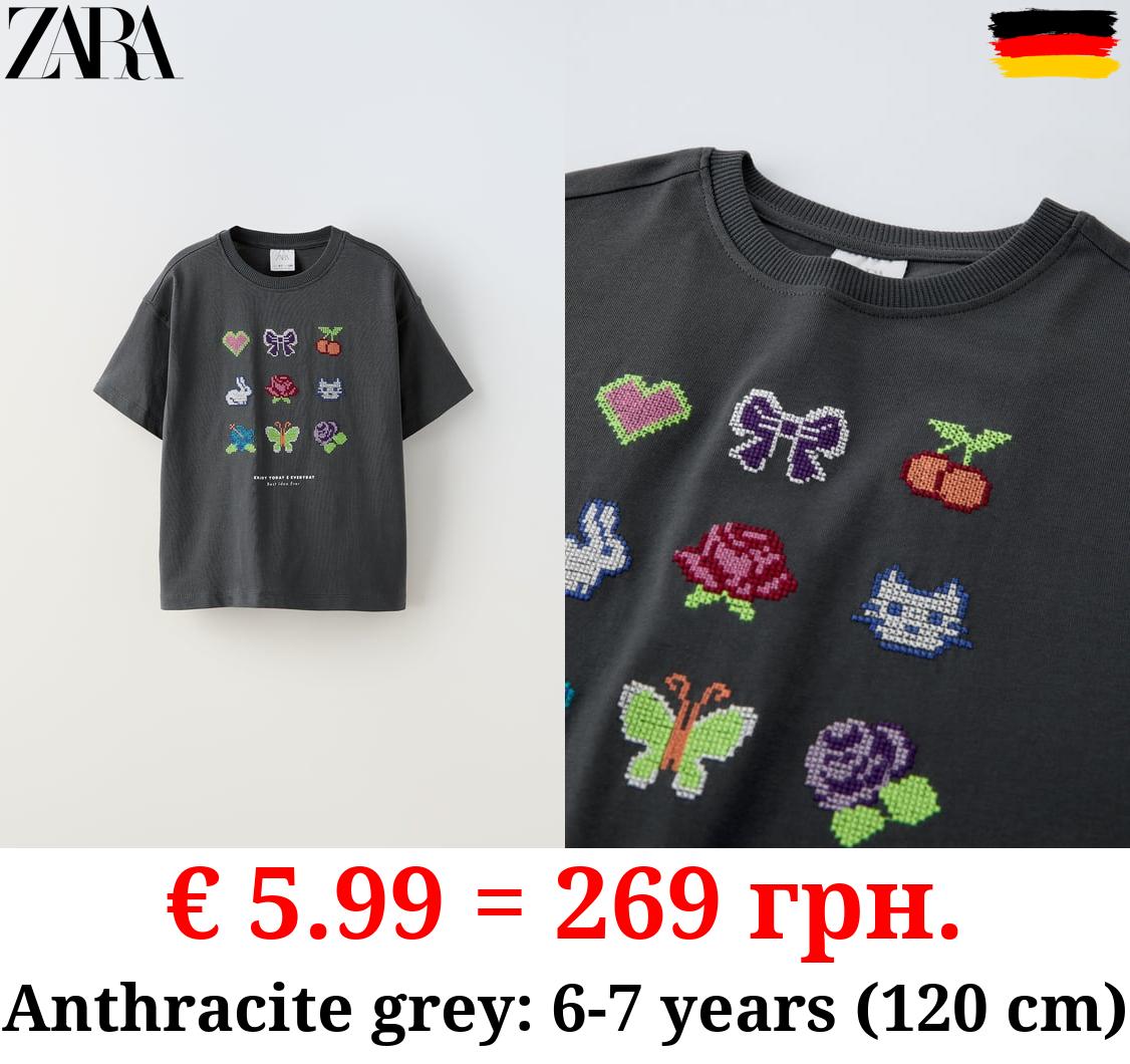 CROSS-STITCH EMBROIDERY T-SHIRT