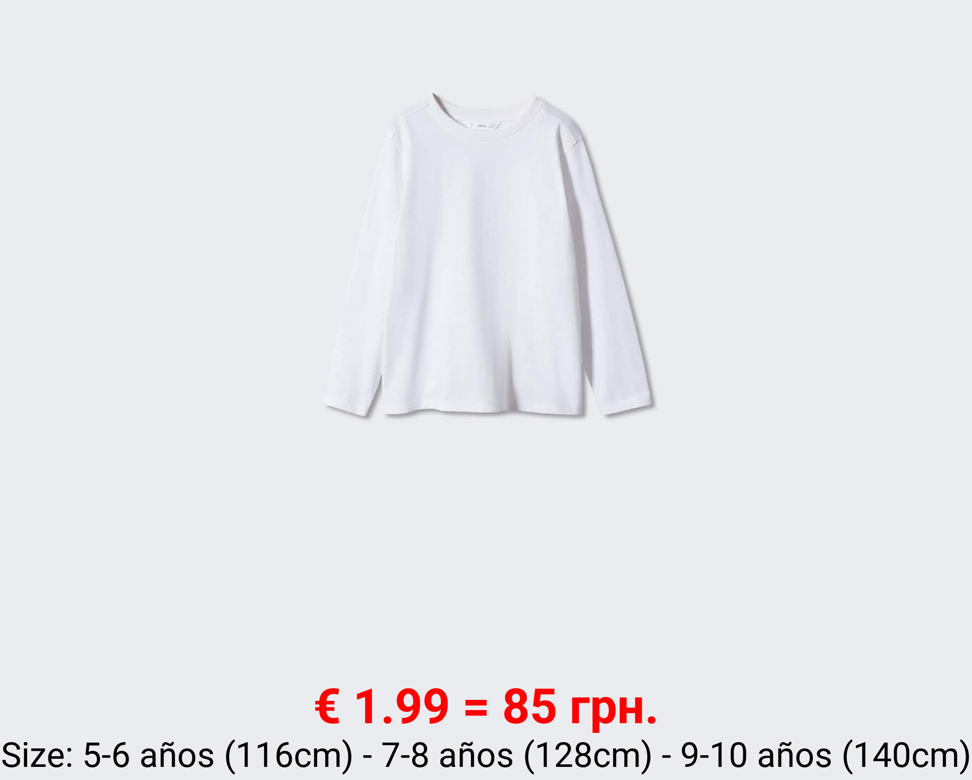 Camiseta algodón manga larga