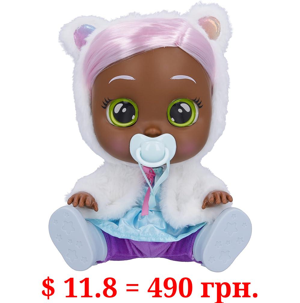 Cry Babies Dressy Pearly - 12" Baby Doll | Blue Dress, White Fluffy Jacket with Animal Ears, for Girls and Kids 18M and Up