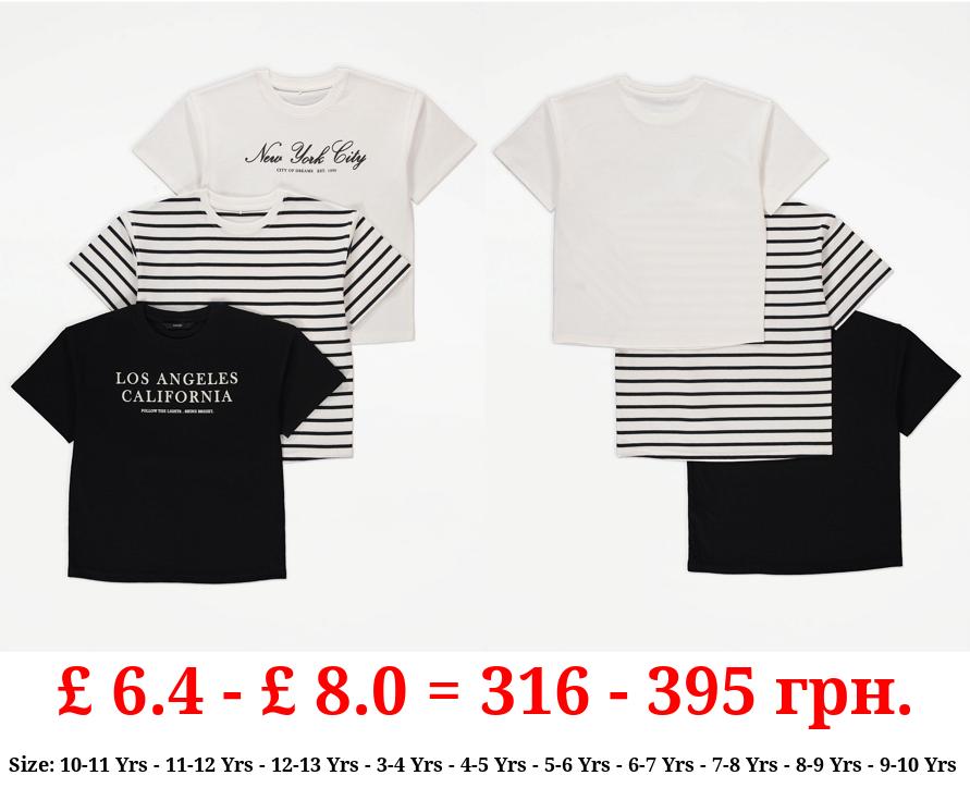 LA New York Mono T-Shirts 3 Pack