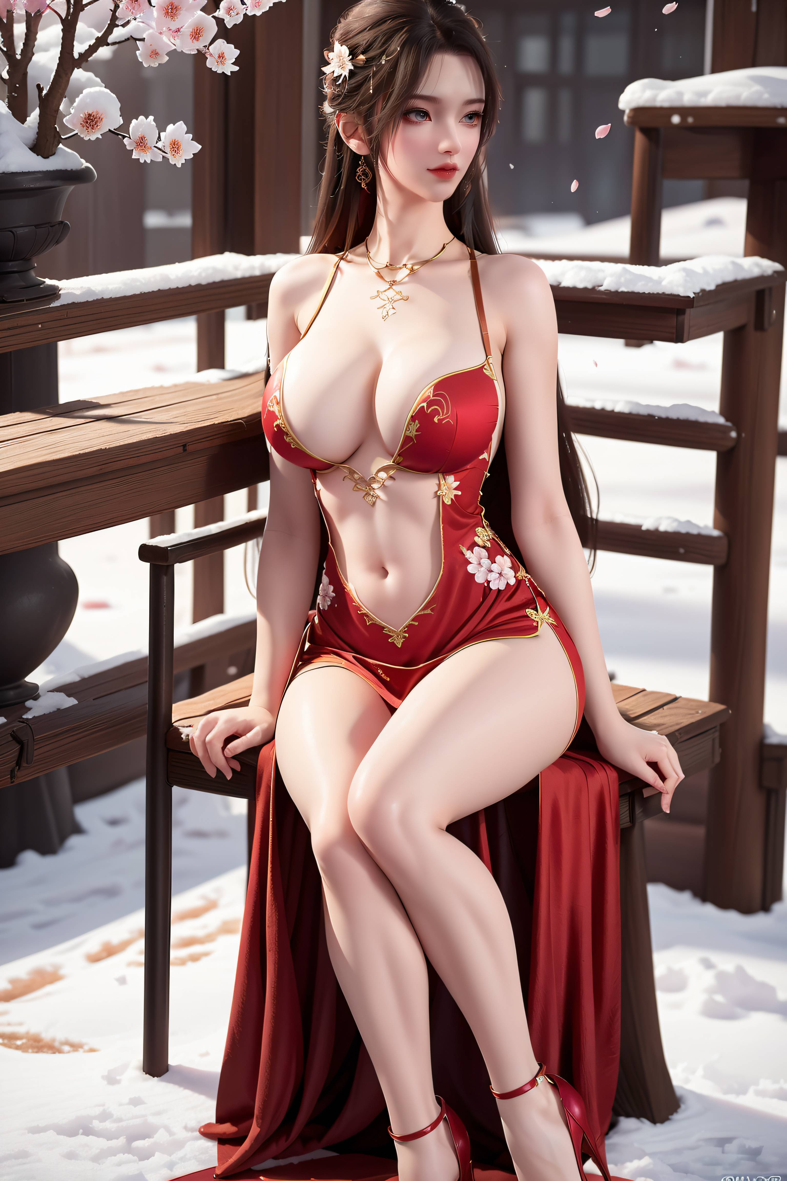 图片[13]-完美世界 清漪 雪地礼服写真-六色网
