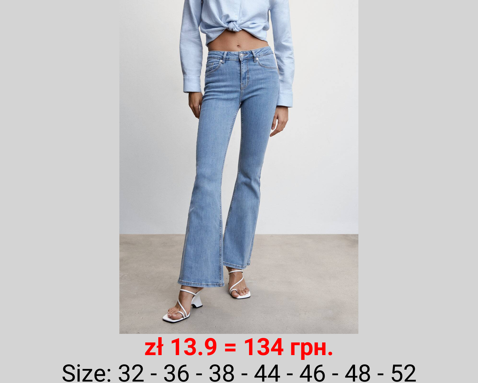 Jeans flare tiro medio