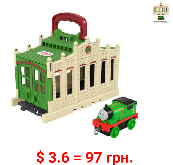 Thomas & Friends Connect & Go Percy Train Engine And Shed