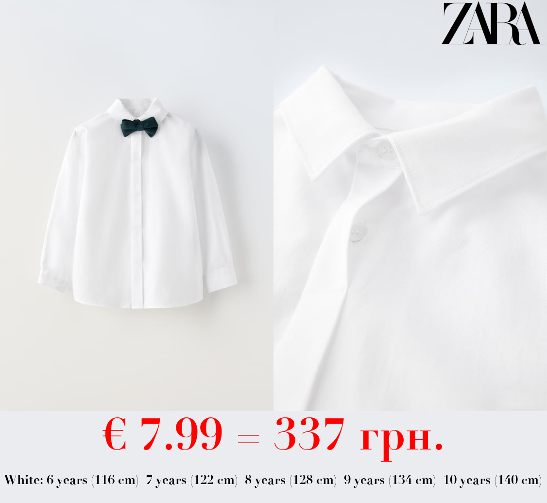 SHIRT WITH VELVET BOW TIE