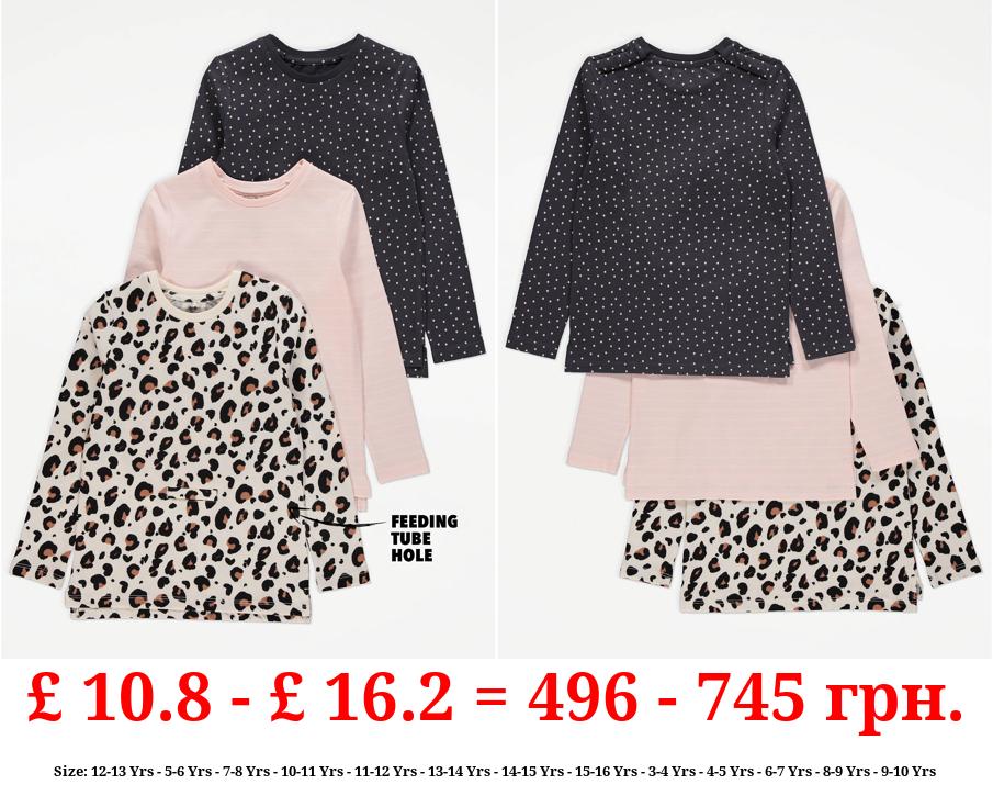 Easy On Adaptive Animal Long Sleeve Tops 3 Pack